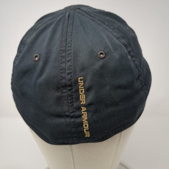 Under Armour Camo Logo Fitted Baseball Hat Black Large Vent Holes - Picture 6 of 9